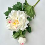Гілка з півонією і бутоном. 80 см. Білий.