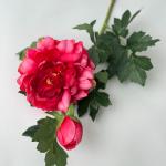 Гілка з півонією і бутоном. 80 см. Фуксія.