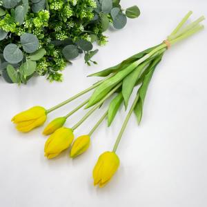 Букет тюльпанів силіконових. 5 шт. 40 см. Жовтий.