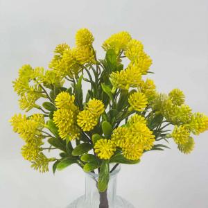 Кущик декоративний з шишками. 35 см. 5 гілок. Жовтий.