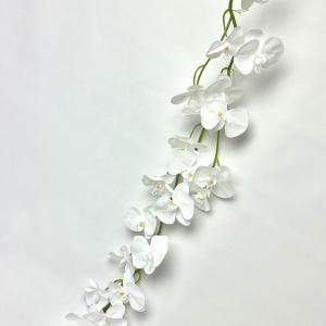 Орхідея силіконова, ампельна ліана, 100 см. Біла.
